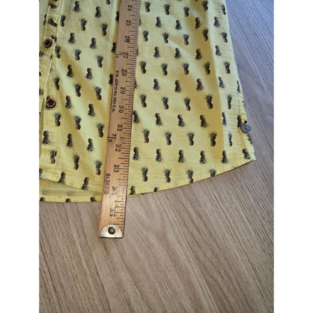 Maison Scotch Womens Sleeveless Pineapple Print Shirt Dress Yellow Size 1 resort - Picture 7 of 10